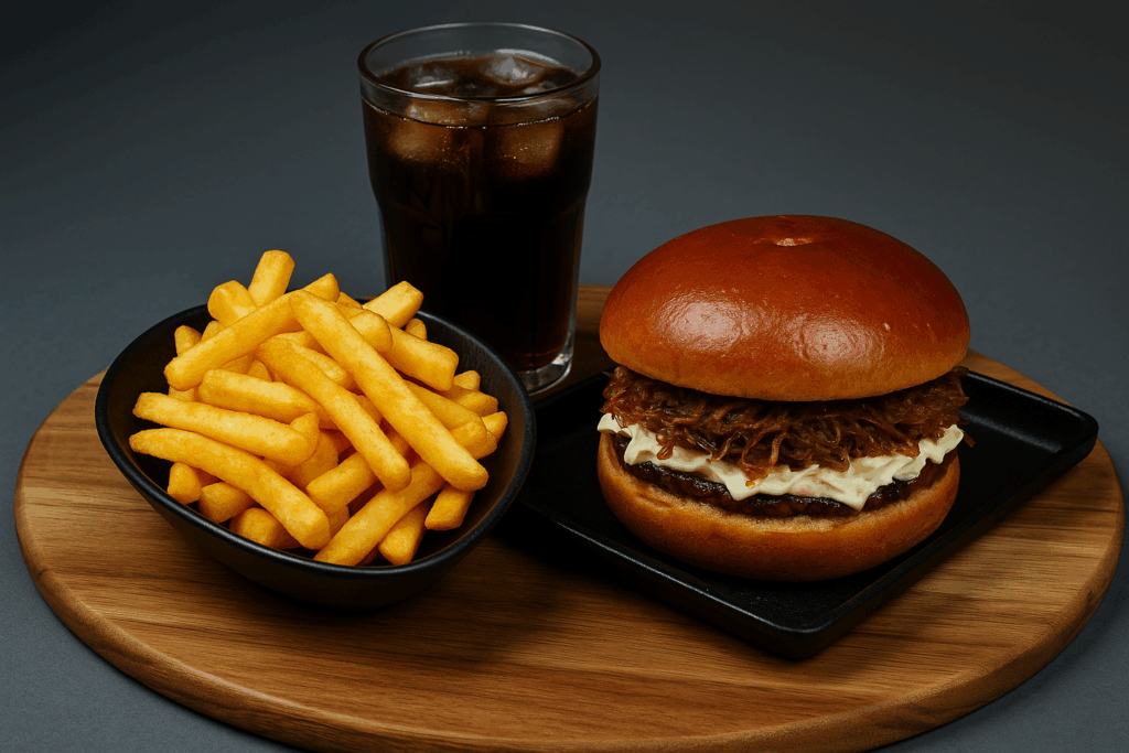Pulled Beef Burger Kombo
